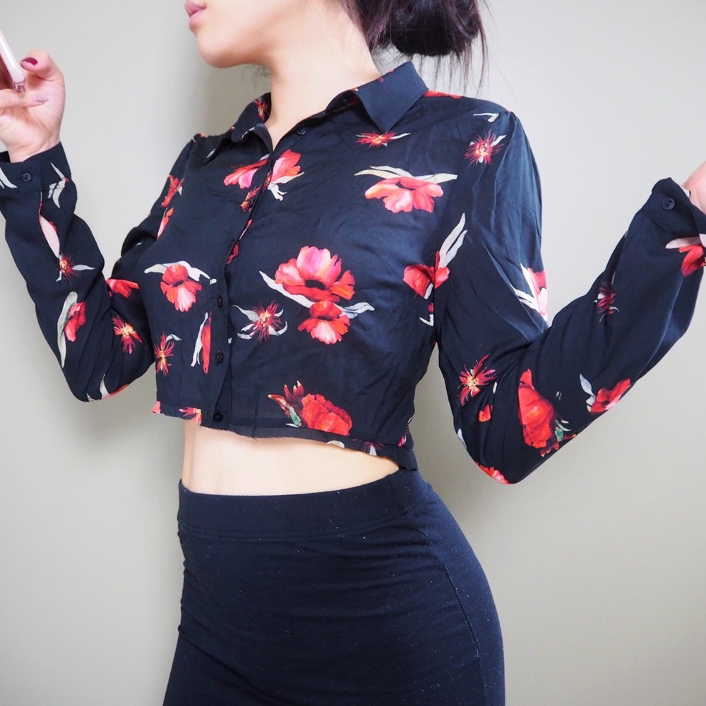 Crop Button Down Shirt